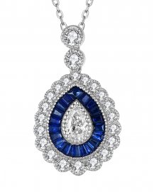 PEAR SAPPHIRE DIAMOND PENDANT (TP2546)